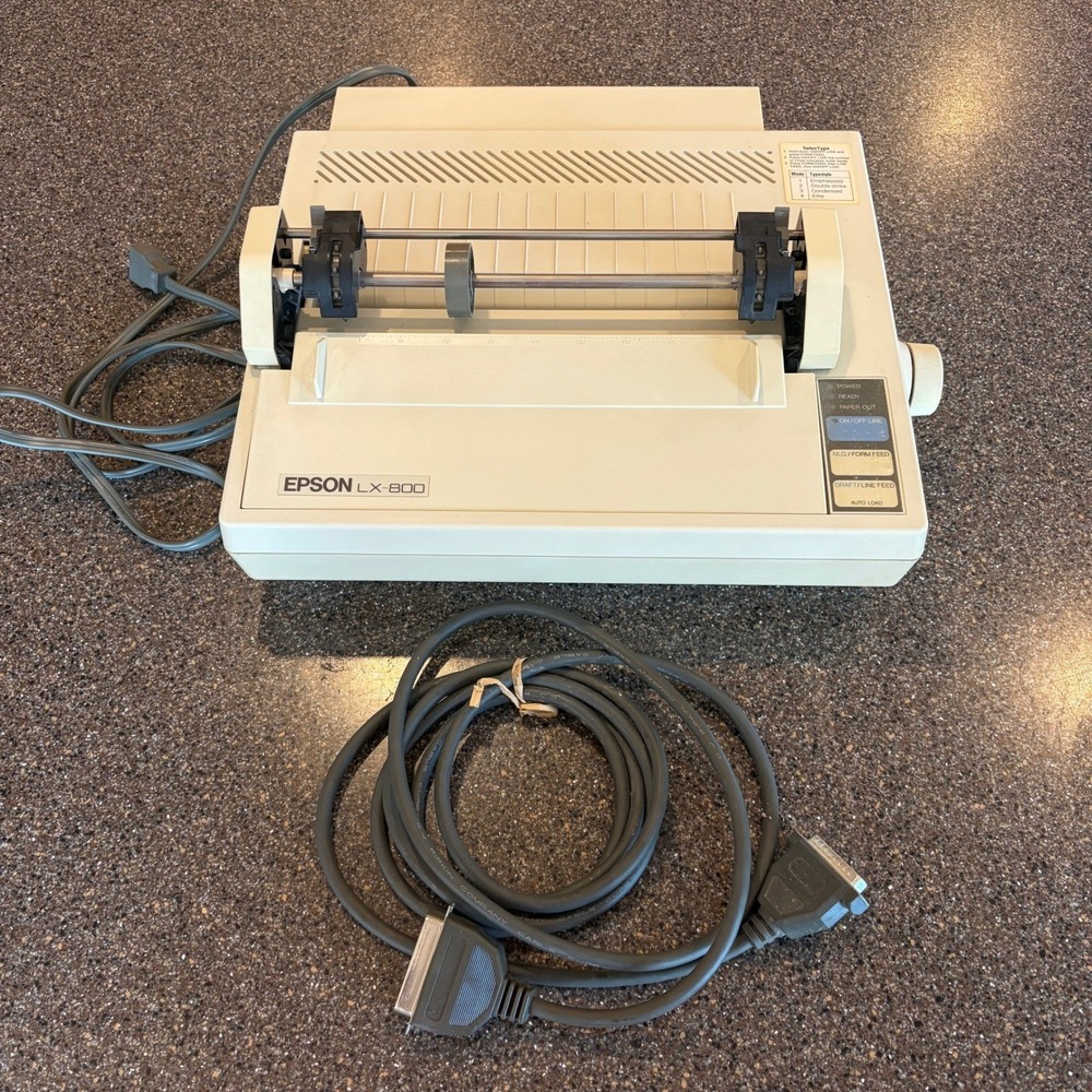 Epson LX-800 Dot Matrix‎ Printer P70RA Vintage 9-Pin Japan Powers On Untested
